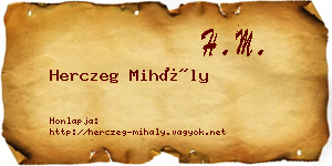 Herczeg Mihály névjegykártya